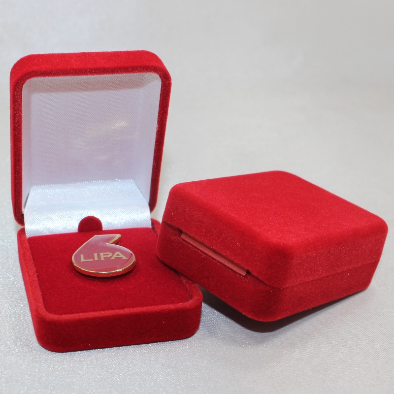 Item F-10 ronde vorm Velvet Box voor badge of munt, mm.45*55*22, gewichten over 23g