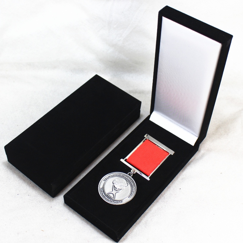Artikel V-10L rechthoek Kunstleer Kartonnen doos voor medaille & badge 50 * 120 mm, enz. Mm. 69 * 148 * 30, weegt ongeveer 98 g