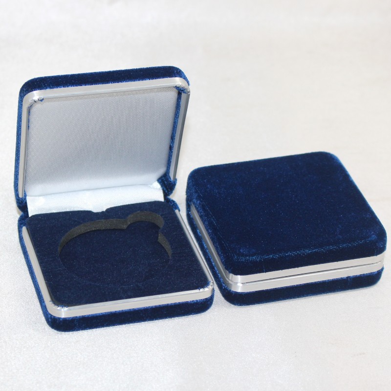 Item T-02s medaillon box bedekt met flennette of PU Leather voor 25-45mm munt, insigne lost 65286; kleine medaille, etc. mm.65*65*26, gewichten over 55g